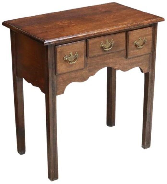 Appraisal: English Georgian style oak lowboy hall table early th c