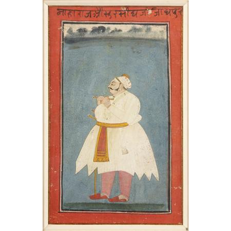 Appraisal: Indian School th Century Portrait of a prince in profile