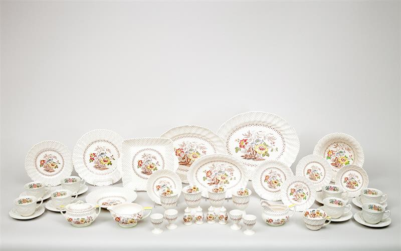 Appraisal: Royal Doulton Transfer-Printed Porcelain Part Dinner Service in the Grantham