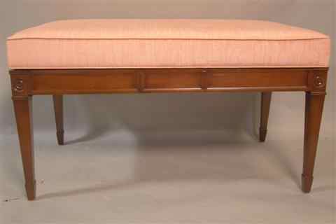 Appraisal: NEW ORLEANS BY COUNCIL LARGE MAHOGANY CHIPPENDALE STYLE OTTOMAN WITH