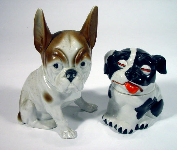 Appraisal: Continental porcelain Bonzo style dog together with a black and