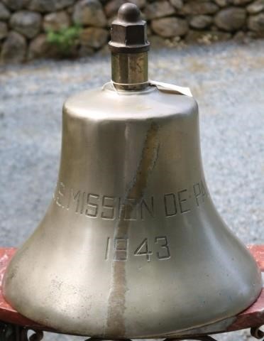 Appraisal: BRONZE SHIP S BELL FROM THE SS MISSION DE PALA