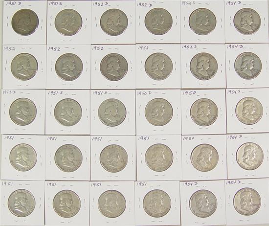 Appraisal: Group of Franklin Half Dollars Dates range - in various