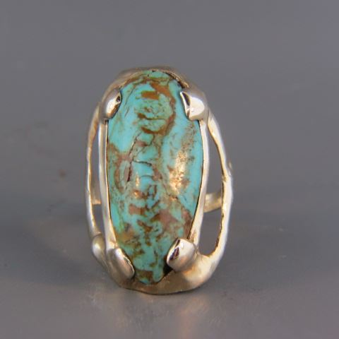 Appraisal: Turquoise k Gold Ring rich natural gem in yellow gold