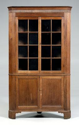 Appraisal: Winchester Virginia corner cupboard walnut with poplar secondary one-case construction