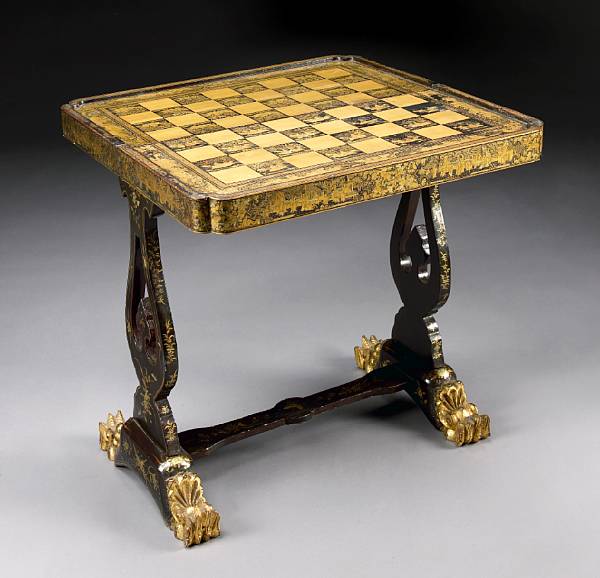 Appraisal: A Chinese Export parcel gilt and lacquered games board third