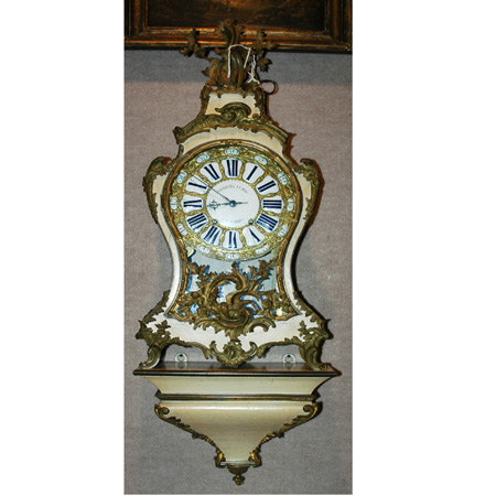 Appraisal: Louis XV Gilt-Baronze Mounted Painted Bracket Clock and Bracket Estimate