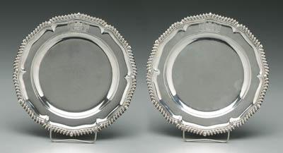 Appraisal: Pair George IV English silver plates round with gadroon borders