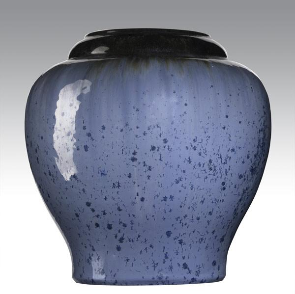 Appraisal: FULPERLarge vase in Chinese Blue flambe crystalline glazeA few shallow