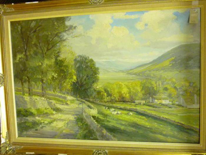 Appraisal: GORDON CLIFFORD BARLOW - Upper Wharfedale oil on canvas signed