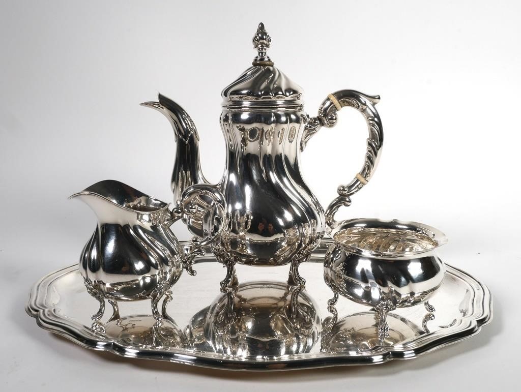 Appraisal: Fine Imperial German silver tea or coffee service including tray