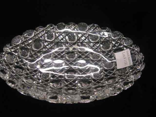 Appraisal: Cut Glass Oval Dish oval cane pattern '' x ''