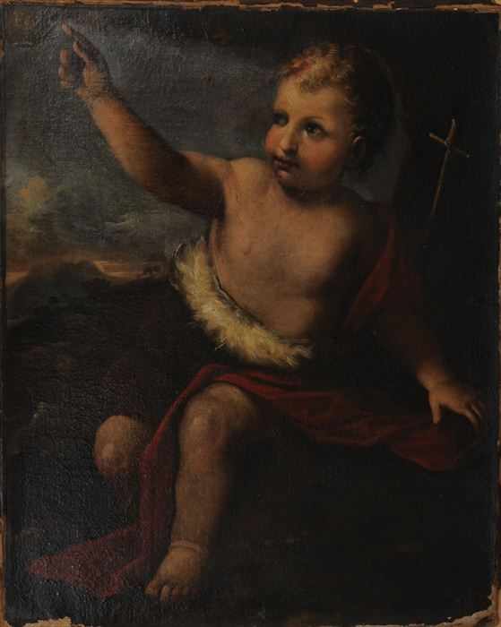 Appraisal: CONTINENTAL SCHOOL PORTRAIT OF ST JOHN Oil on canvas detached