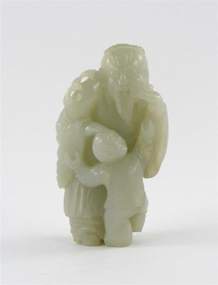 Appraisal: A Chinese pale celadon jade carving of a sage with