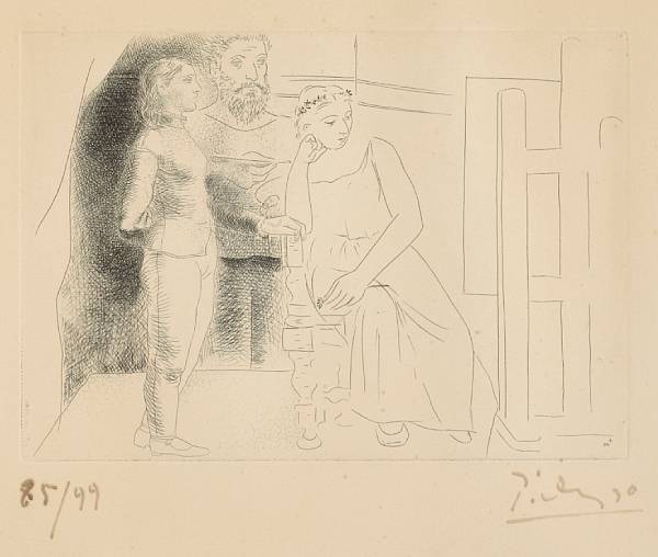 Appraisal: Pablo Picasso Spanish - Peintre entre Deux Modeles from Le