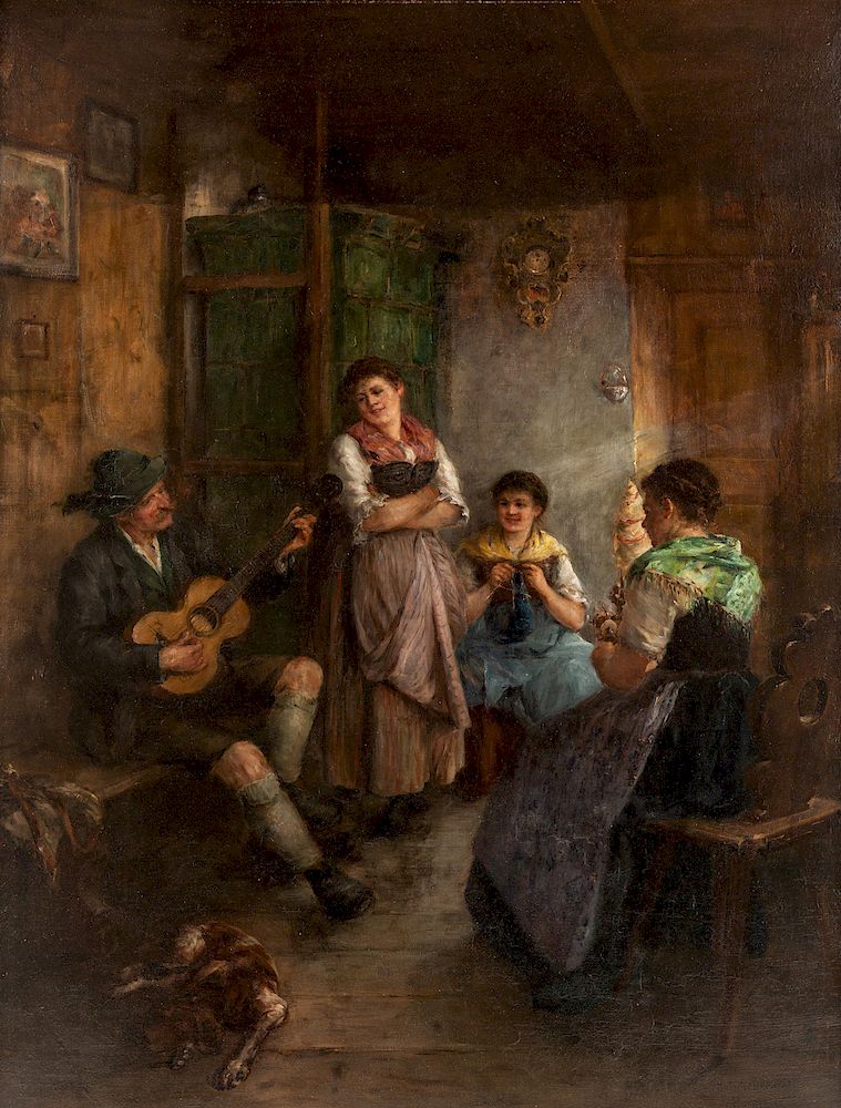 Appraisal: TH CENTURY GERMAN ARTIST TH CENTURY GERMAN ARTIST The Musician