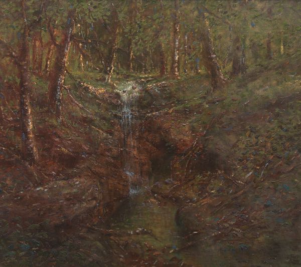 Appraisal: CHARLES BULLETT AMERICAN - x Landscape with waterfall Oil on