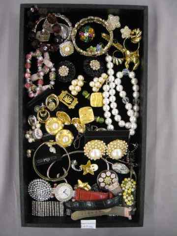 Appraisal: Lot of Estate Costume Jewelry includeswatch bracelet earrings pins and