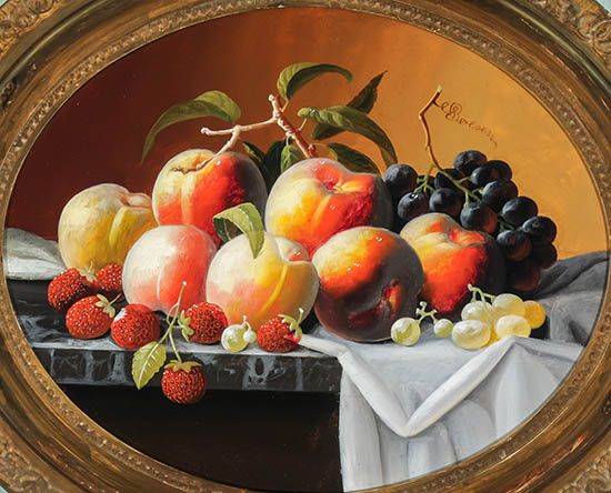 Appraisal: Severin Roesen American - Table Top Still Life with Fruit