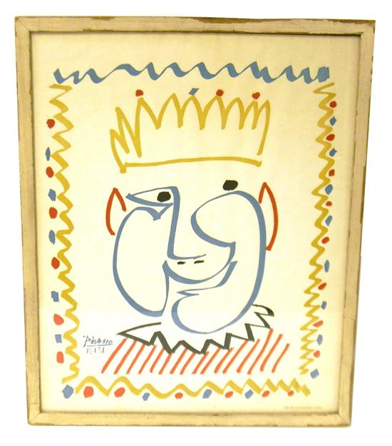 Appraisal: Pablo Picasso Spanish - Le Roi original lithograph in colors