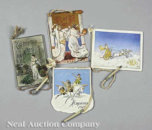 Appraisal: Mardi Gras four dance cards including Krewe of Proteus Krewe