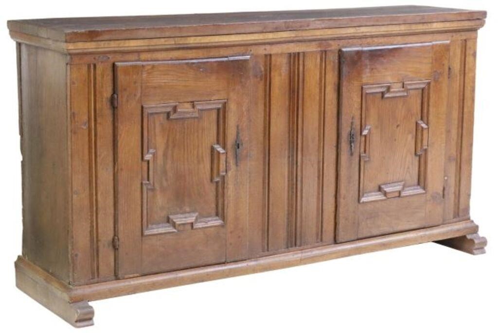 Appraisal: French Louis XIV period carved oak sideboard th c having