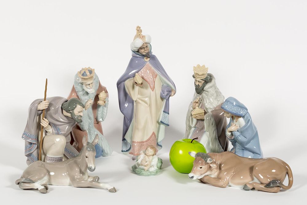 Appraisal: Lladro PC Nativity Scene w Original Boxes Lladro Spanish founded