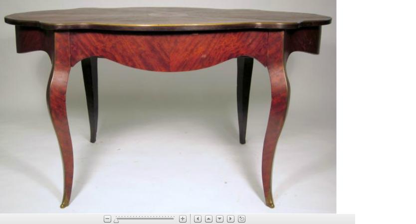 Appraisal: Louis XVI style kingwood and tulipwood center table The cross-banded