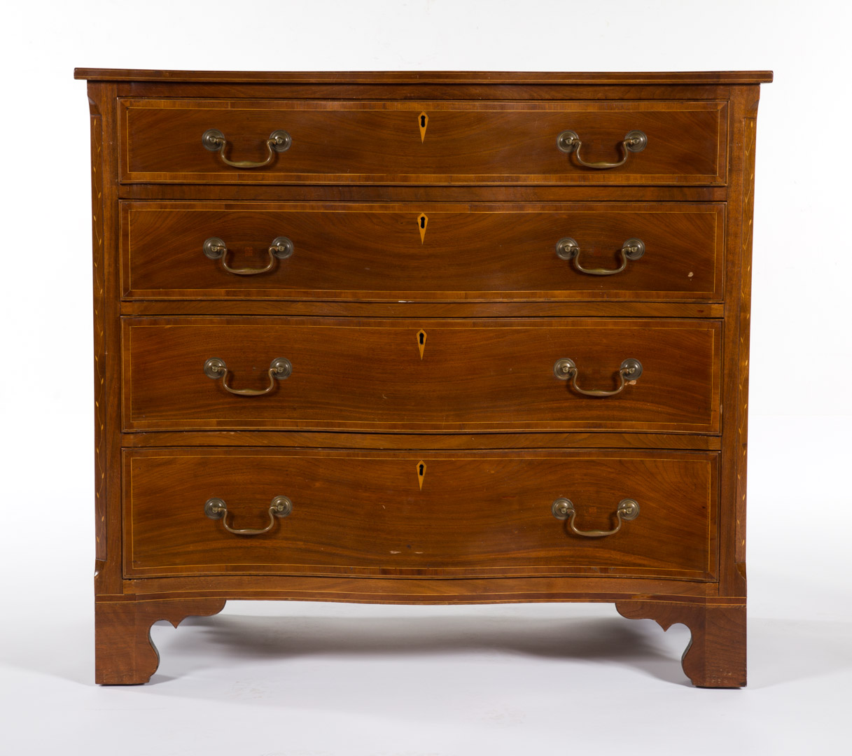 Appraisal: Federal Southern serpentine chest circa probably Virginia serpentine front canted