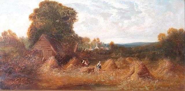 Appraisal: HENRY HARRIS - - Figures in a field at harvest