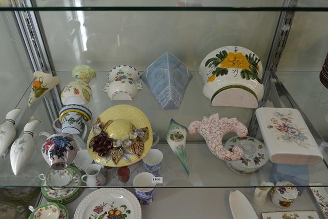 Appraisal: THIRTEEN ASSORTED CERAMIC WALL POCKETS INCLUDING HEART SHAPED POT SHAPED