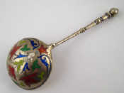 Appraisal: A Russian silver gilt spoon with champleve enamel to the