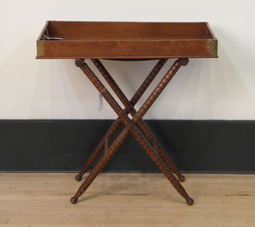 Appraisal: English mahogany butler's tray and stand th c h w