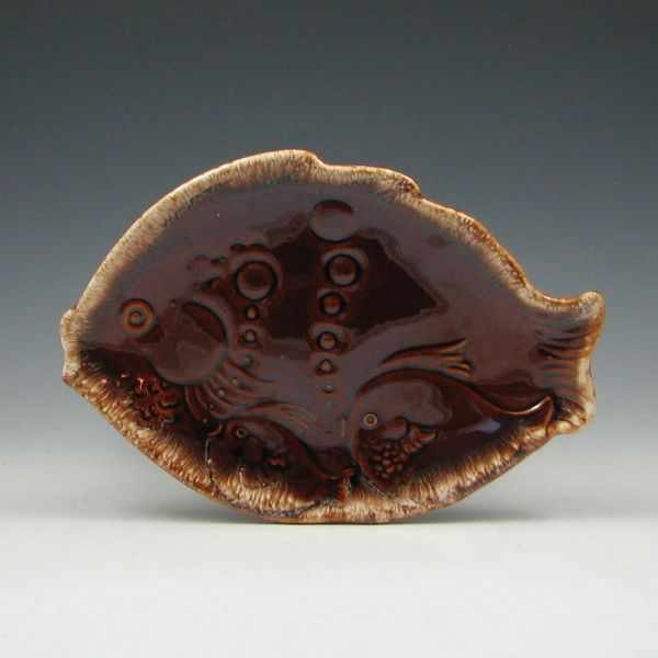 Appraisal: Hull Mirror Brown Fish Platter marked Hull USA typical use