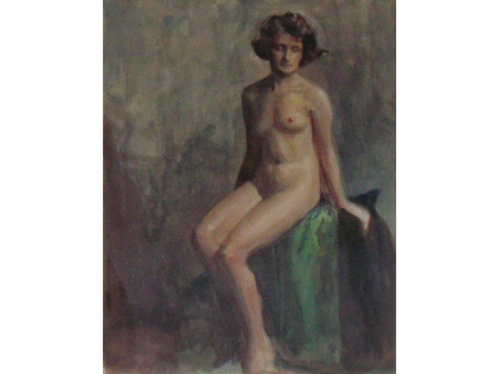 Appraisal: HENRY JAMES HALEY A nude sitting on a stool in