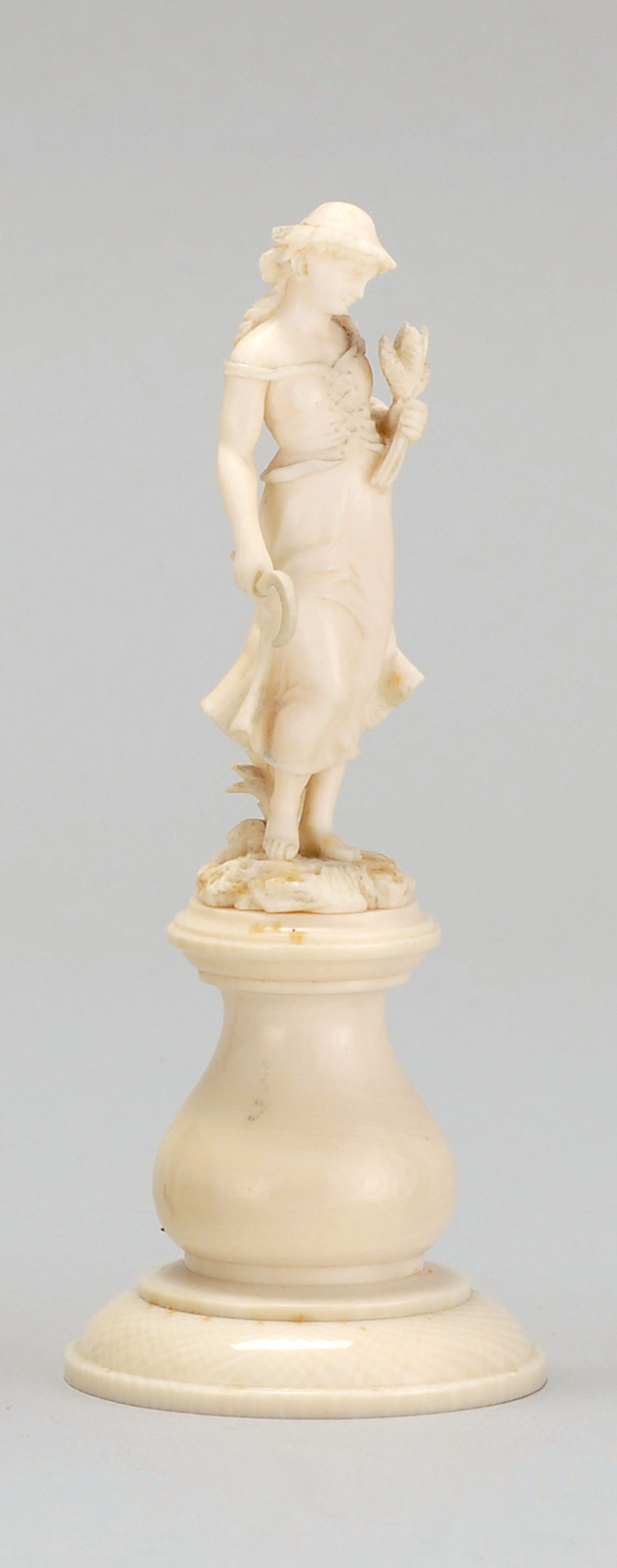 Appraisal: CONTINENTAL IVORY FIGURE Circa In the form of a young