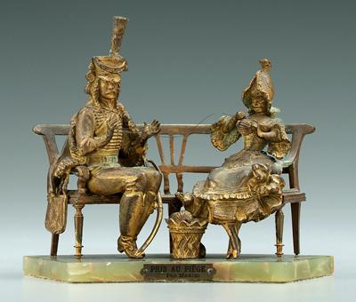 Appraisal: Bronze after Maxim Pris au Piege satirical look at the