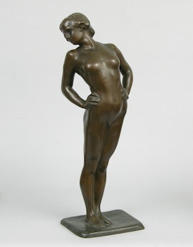 Appraisal: Amleto Cataldi Italian - Nude Cast bronze with brown patina