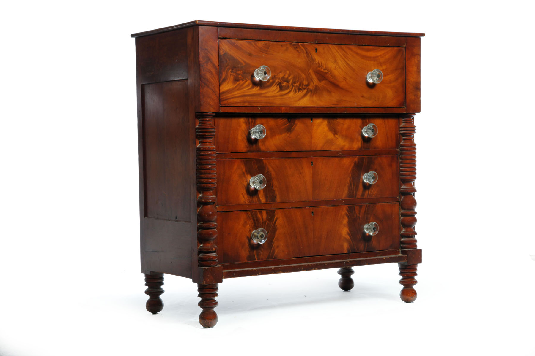 Appraisal: CLASSICAL CHEST OF DRAWERS Cincinnati Ohio - cherry and poplar