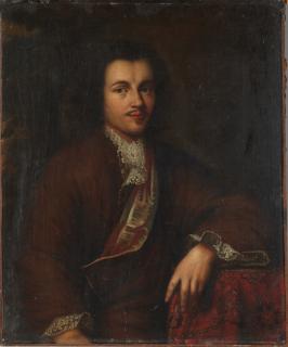 Appraisal: French School Portrait of a Man with a Lace Coll