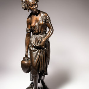 Appraisal: Charles Cumberworth French - Nubian Water Carrier bronze signed Cumberworth