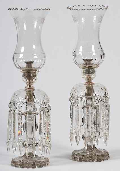 Appraisal: Baccarat Lusters French th century a pair of cut glass