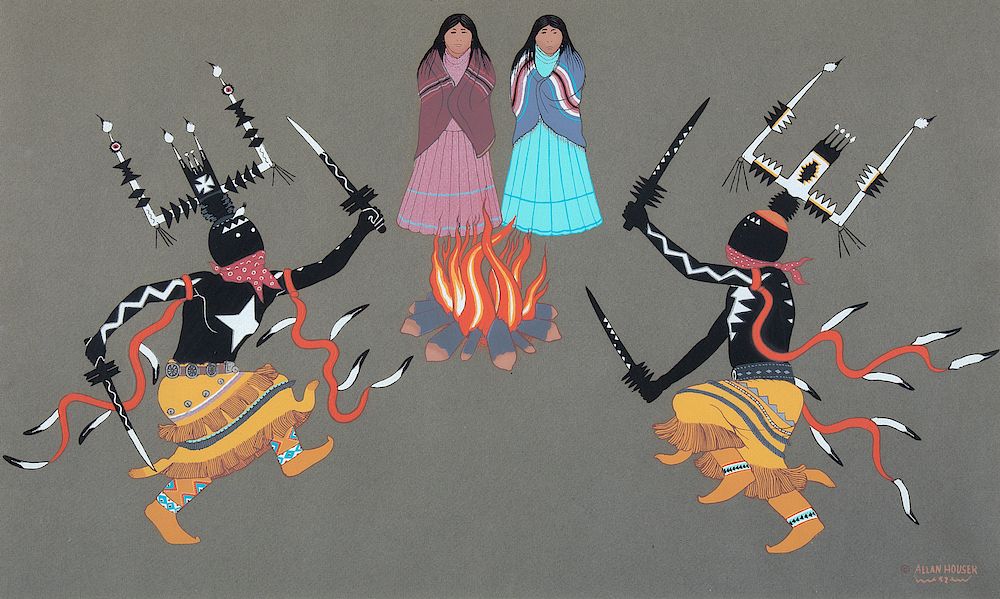 Appraisal: Allan Houser Apache Crown Dance Allan Houser Apache - Apache