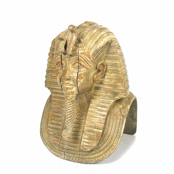 Appraisal: An Egyptian Revival carved wood bust of King Tut height