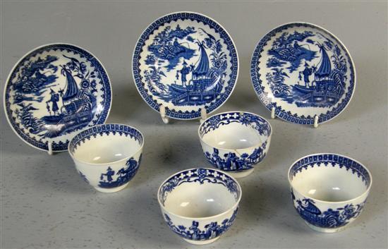 Appraisal: Two pairs of late th century porcelain tea bowls possibly