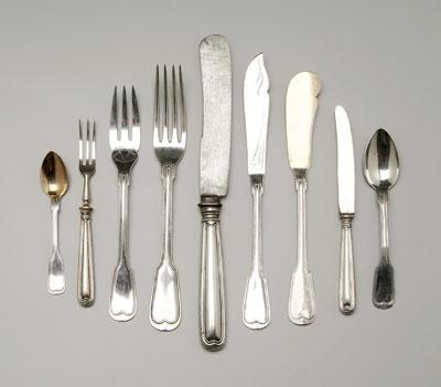 Appraisal: Set of German silver flatware pieces fiddle and thread design