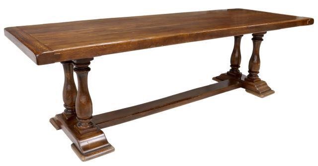 Appraisal: French oak monastery table early th c thick plank top