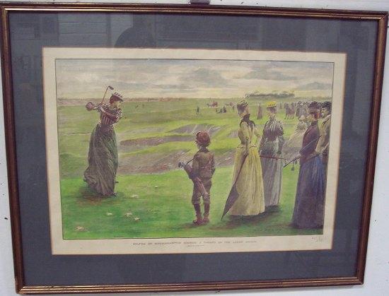 Appraisal: after Lucien DavisGolfing on Minchinhampton Commonlimited edition print number cm