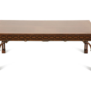 Appraisal: A Regency Style Mahogany Low Coffee Table th Century Height