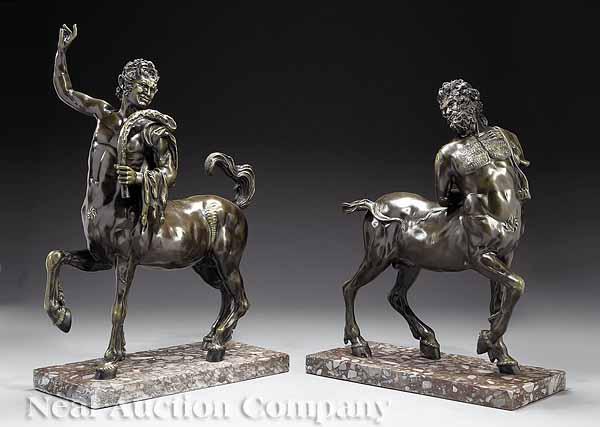 Appraisal: A Life-Size Pair of Bronze Figures of the Furietti Centaurs